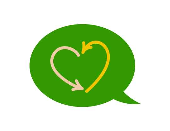 Icon bulle verte avec un coeur